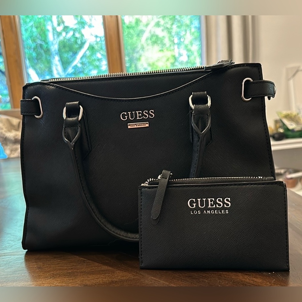 GUESS DIXON SATCHEL BAG WITH COIN PURSE